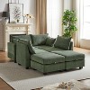 TiramisuBest 113.5" U-Shaped Modular Corduroy Sectional Sofa with Storage Ottoman, 6-Seat Convertible Chaise for Living Room,Green - 3 of 4