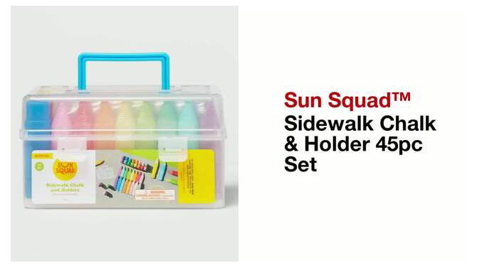 Sidewalk Chalk Bucket 45 pc with 2 Holders - Sun Squad&#8482;, 5 of 6, play video