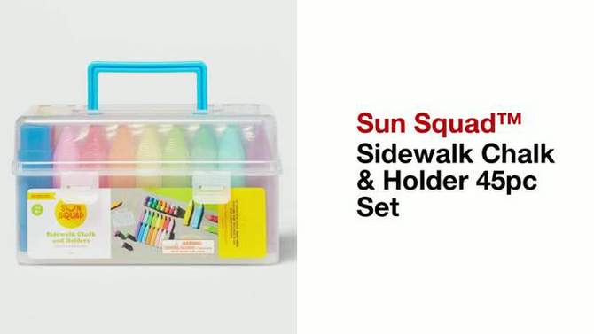 Sidewalk Chalk Bucket 45 pc with 2 Holders - Sun Squad&#8482;, 5 of 6, play video