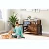 Large Dog Crate Furniture, 48 Inch Wooden Dog Crate, Heavy Duty Dogs Kennel with 2 Drawers Storage, 360° Adjustable Raised Feeder - 2 of 4