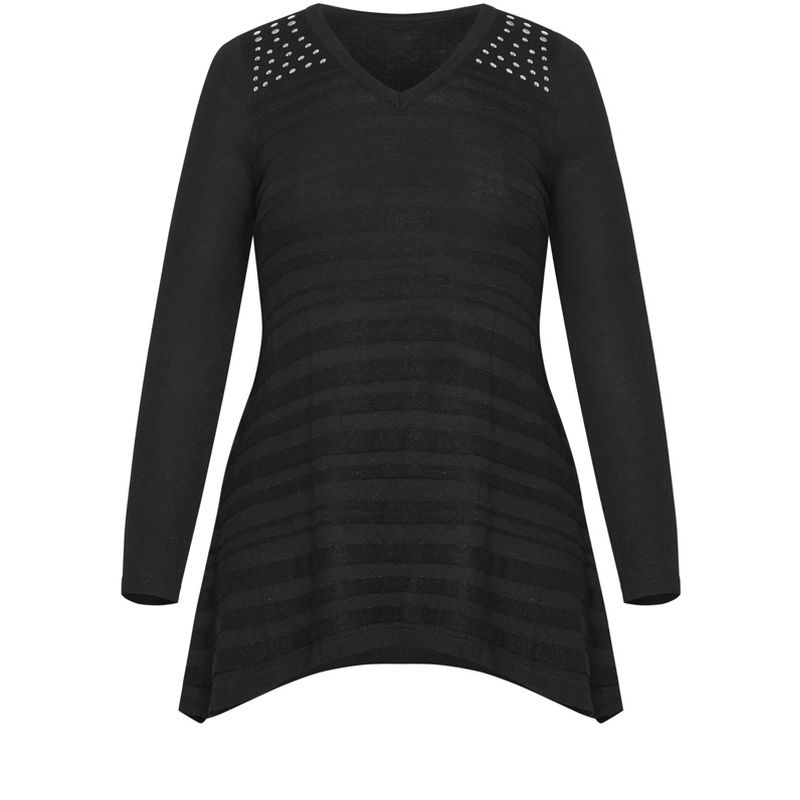 Women's Plus Size Emma Tunic Sweater - black | AVENUE, 5 of 8