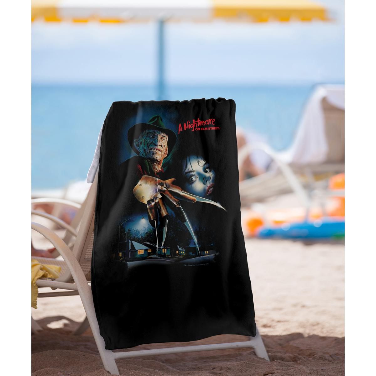 Nightmare On Elm Street Elm Street Poster 30" x 60" Beach Towel - thumbnail 2