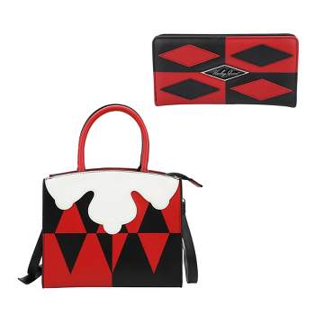 Harley Quinn Black 7 Red Diamonds Novelty Handbag & Bi-Fold Wallet Kit