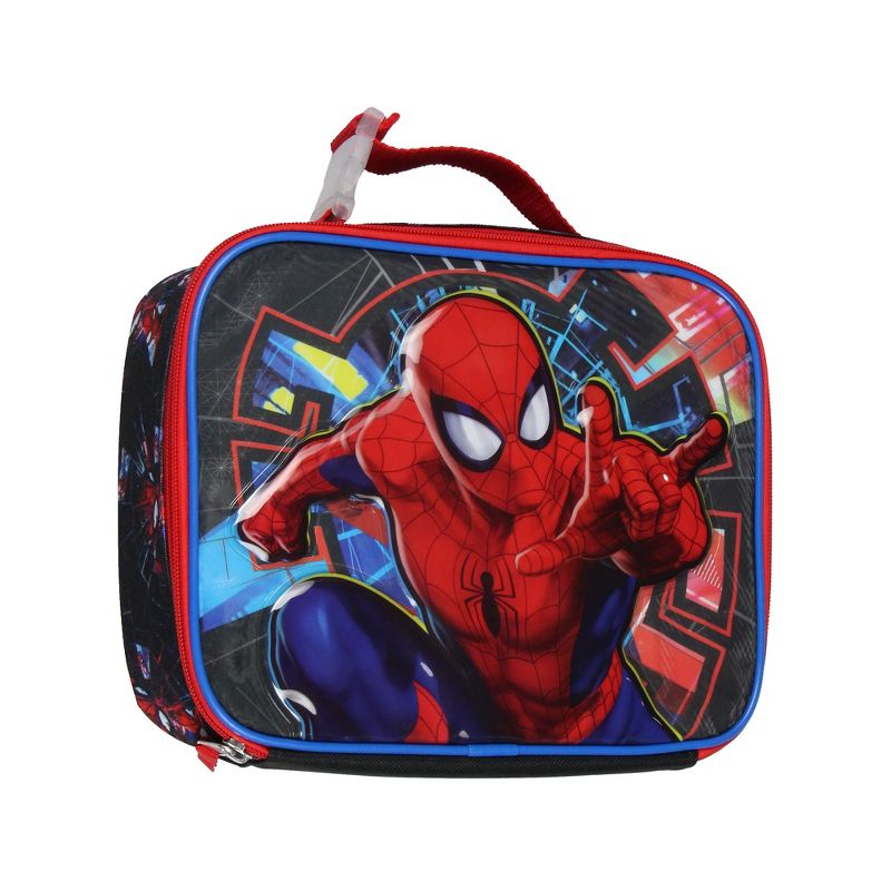 Marvel Comics Spider-Man Lunch Box insulated Superhero Lunch Bag Tote Black, 1 of 6