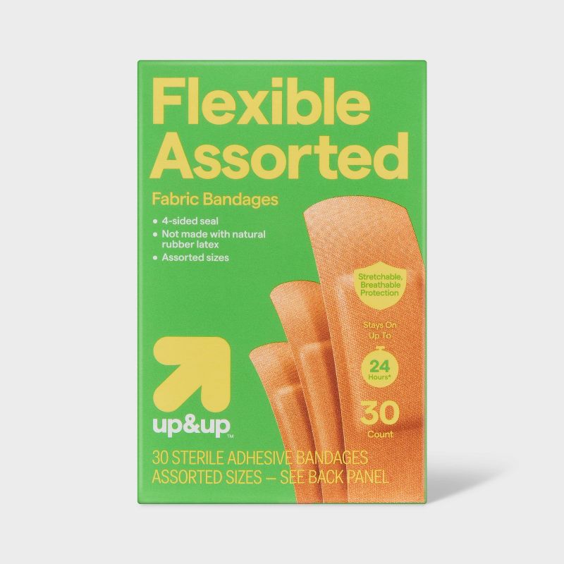 Assorted Sizes Flexible Fabric Bandages - 30ct - up &#38; up&#8482;, 1 of 4