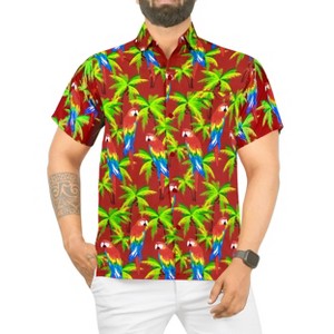 HAPPY BAY Mens Hawaiian Short Sleeve Button Down Shirt Men's Casual Shirts Vacation Tropical Beach Summer Party Shirts for Men Funny - 1 of 4