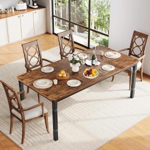 COZONY 79" Rectangle Dining Table for 6-8, Modern Industrial Wood Dinner Table with Metal Legs for Kitchen or Dining Room - 1 of 4