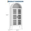 70" Tall Arched Kitchen Pantry Cabinet, Wooden Cupboard Storage Cabinet with Glass Doors & Adjustable Shelves, Freestanding Bookshelf Display Cabinet - 3 of 4