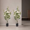 YIYIBYUS 2 Pieces Artificial Rose Tree, Artificial Flower Plant for Home Decor - 3 of 4