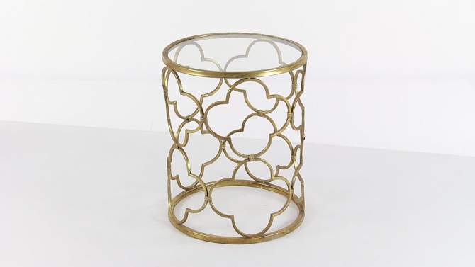 20&#34; Contemporary Metal Accent Table Gold - Olivia &#38; May, 2 of 5, play video