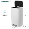 Bathroom Trash Can, Stainless Steel Garbage Can with Lid, Rectangular Small Step Waste Bin with Removable Inner Bucket - 2 of 4