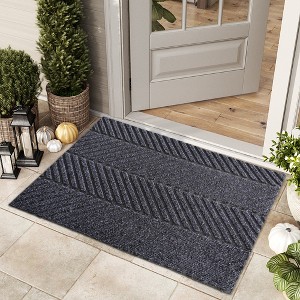 Front Door Mat Indoor Outdoor Entrance, 24" x 36" Heavy Duty Commercial Floor Mats, Low Profile, Non Slip Backing for Entrance - 1 of 4