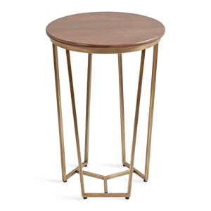 Kate and Laurel Solvay Round Wood Side Table, 16x16x24, Walnut Brown - 1 of 4