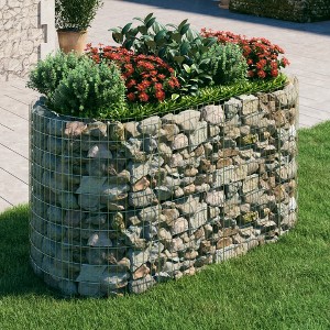 vidaXL Gabion Raised Bed Galvanized Iron 78.7"x39.4"x39.4" - 1 of 4