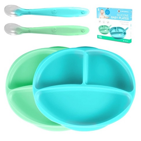  Sperric Silicone Suction Baby Bowl with Lid - BPA Free - 100%  Food Grade Silicone - Infant Babies And Toddler Self Feeding : Baby