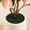 Artificial Camellia Tree with 9 inch White Planter, Tall Fake Camellia Trees with Flowers - 4 of 4