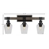 Toltec Lighting Tacoma 3 - Light Vanity in  Black/Painted Wood with 5" Clear Bubble Shade - 2 of 2