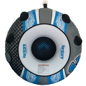 Hardcore Watersports Towable Chaos Tube – 54" Inflatable Water Tube, Heavy-Duty Nylon Cover with 4 Secure Handles and Quick-Connect Tow Hook - 1 of 3