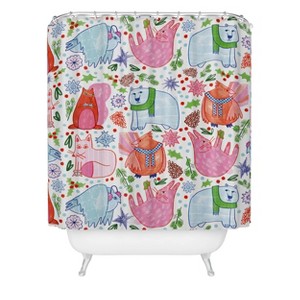 Deny Designs H Miller Ink Illustration Winter Forest Woodland Animals Shower Curtain - 1 of 3