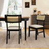 Costway Rattan Dining Chairs Set of 2/4 with Padded Seat, Rubber Wood Legs & Curved Backrest - 2 of 4