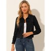 INSPIRE CHIC Women's Faux Suede Casual Spread Collar Button Up Biker Moto Jacket - 3 of 4