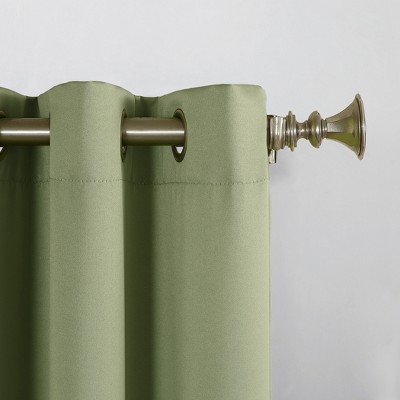 Sage Green Room-Darkening Polyester Grommet Curtain Panel, 54" x 108"