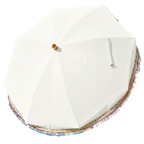 LAGarden 6 Ft Patio Umbrella Replacement Canopy Top Cover Jazz Age Beige with muti-colored sequin Ivory with muti-colored sequin - image 1 of 4