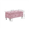 38'' Storage Ottoman Bench, Upholstered End of Bed Storage Bench, Flip Top Entryway Bench with Safety Hinge for Hallway Living Room Bedroom - 4 of 4