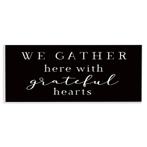 Stupell Industries Gather With Grateful Hearts Family Typography Sign Wall Plaque Art - 1 of 4