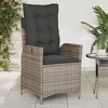 vidaXL Reclining Patio Chairs with Cushions Outdoor Garden Furniture Poly Rattan - Gray Without Footrest 2 pcs - 3 of 4