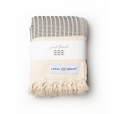 Cardiff Beach Blanket Black/Cream - Local Beach
