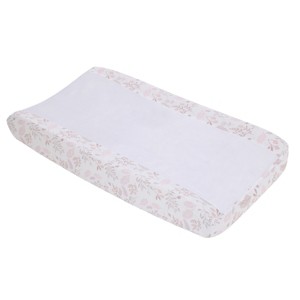 NoJo Sweet Bunny Pink, White, and Taupe Super Soft Contoured Changing Pad Cover - 1 of 1