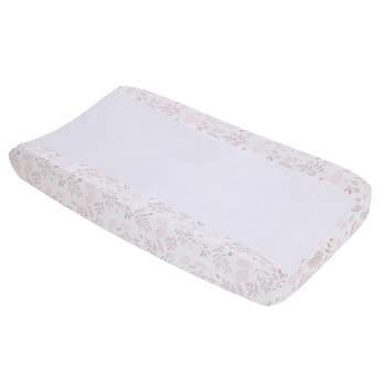 NoJo Sweet Bunny Pink, White, and Taupe Super Soft Contoured Changing Pad Cover