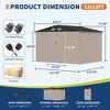 12x12 FT Commercial-Grade Metal Storage Shed - Extra Large Galvanized Steel Building with Lockable Doors & Air Vents - 2 of 4