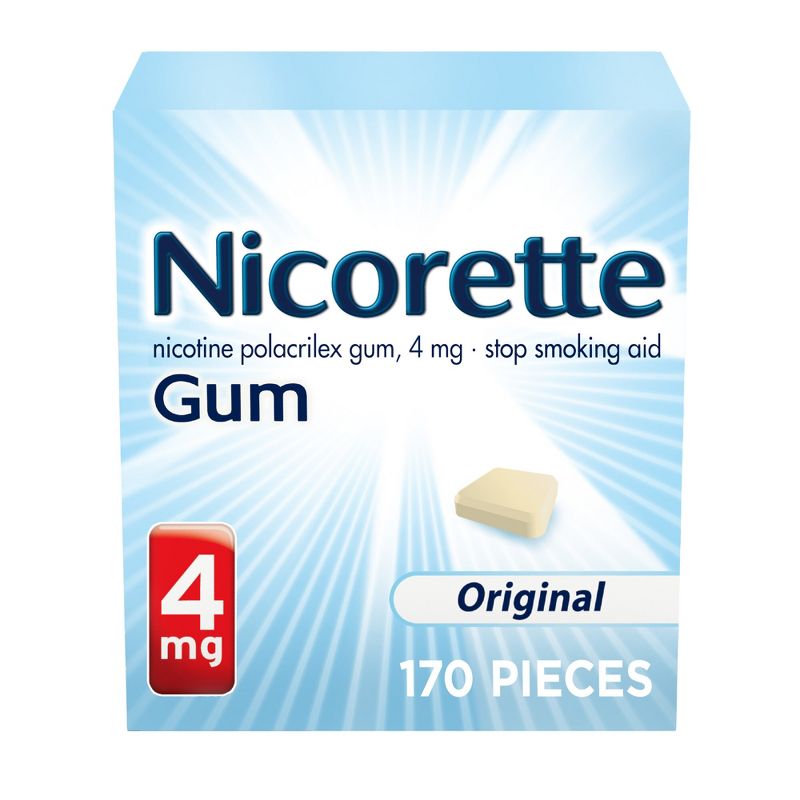 Nicorette 4mg Stop Smoking Aid Gum - Original - 170ct, 1 of 12