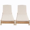 Acacia Wood Chaise Lounge Chairs with Cushions,Outdoor Water-Repellent Patio Loungers,Set of 2 Modern Poolside Chaise Lounge Chair-Cuddlewood - 2 of 4
