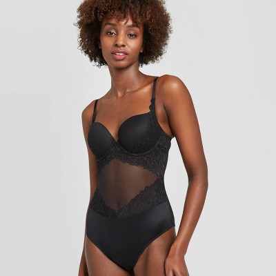 black push up bodysuit