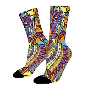 Goats Pattern Women Printed Crew Socks Funny Funky Socks Soft Polyester Novelty Gifts for Artists Men - 1 of 1