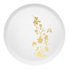 Smarty Had A Party 6.25" White w/ Gold Floral Round Plastic Pastry Plates - 120 pcs - 2 of 4