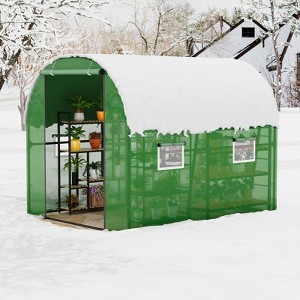 8.2x6.6x6.6 ft Premium Greenhouse for Outdoors,Upgraded Portable Walk-in Heavy Duty Frame Large Garden Plant Hot Outside Hoop House - 1 of 4