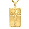 Steeltime 24" 18k gold plated stainless steel crucifix padre nuestro prayer frame pendant - 2 of 4