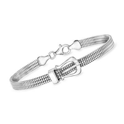 Ross-Simons Italian Sterling Silver Snake-Chain Buckle Bracelet