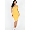 Slickblue Women's Fitted Ribbed Jersey Dress, Split Neck, Short Sleeve Style, 8 Color Options, Size S-L - 2 of 4
