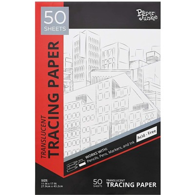 Paper Junkie 50 Sheets Translucent Tracing Paper Pad For Drawing ...