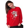 Cute Betty Boop Christmas Holiday Women Crewneck Sweatshirt Brisco Brands - 4 of 4