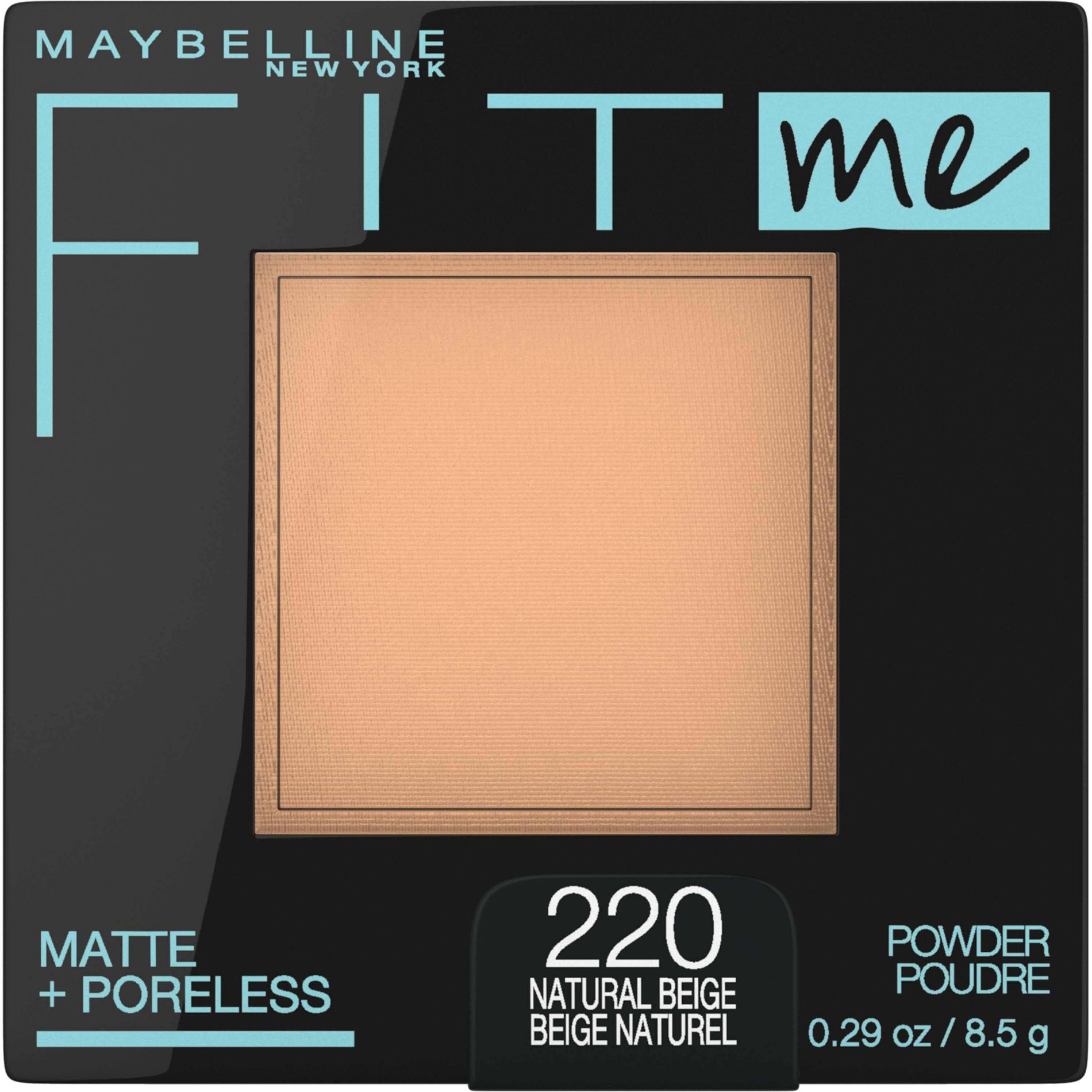Maybelline Fit Me Matte + Poreless Pressed Powder - 220 Beige - 0.29oz: Paraben-Free, Sulfate-Free, Phthalate-Free, For Oily and Combination Skin