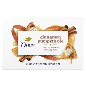 Dove Beauty Limited Edition Fall Holiday Treat Bar Soap - Cinnamon Pumpkin Pie - 15oz/4pk - 1 of 4