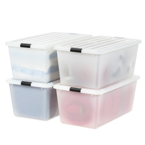  IRIS USA 4Pack 74qt WEATHERPRO Airtight Plastic Storage Bin  with Lid and Seal and Secure Latching Buckles