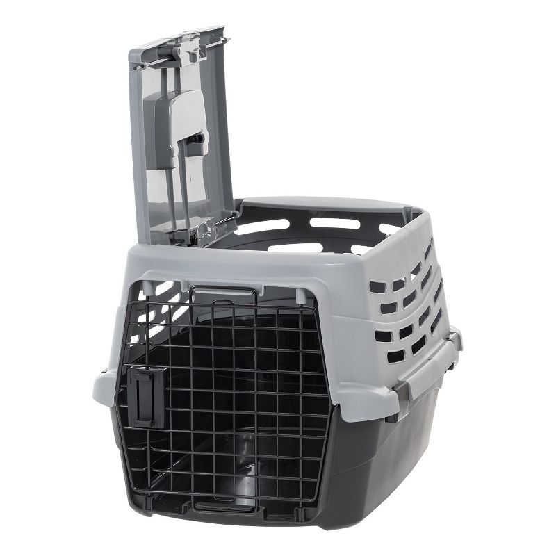 IRIS USA Small Pet Travel Carrier with Front and Top Access, Black/Gray, 4 of 9