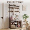 Coucheta Hall Tree with Bench and Storage, 3-In-1 Entryway Coat Rack & Shoe Bench Organizer for Hallway, Mudroom, 8 Hooks, Coat Tree Freestanding - 3 of 4